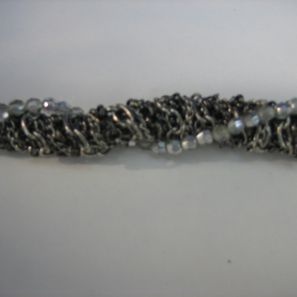 Multiple Twisted Silver-Tone Link Chain Necklace - image 5